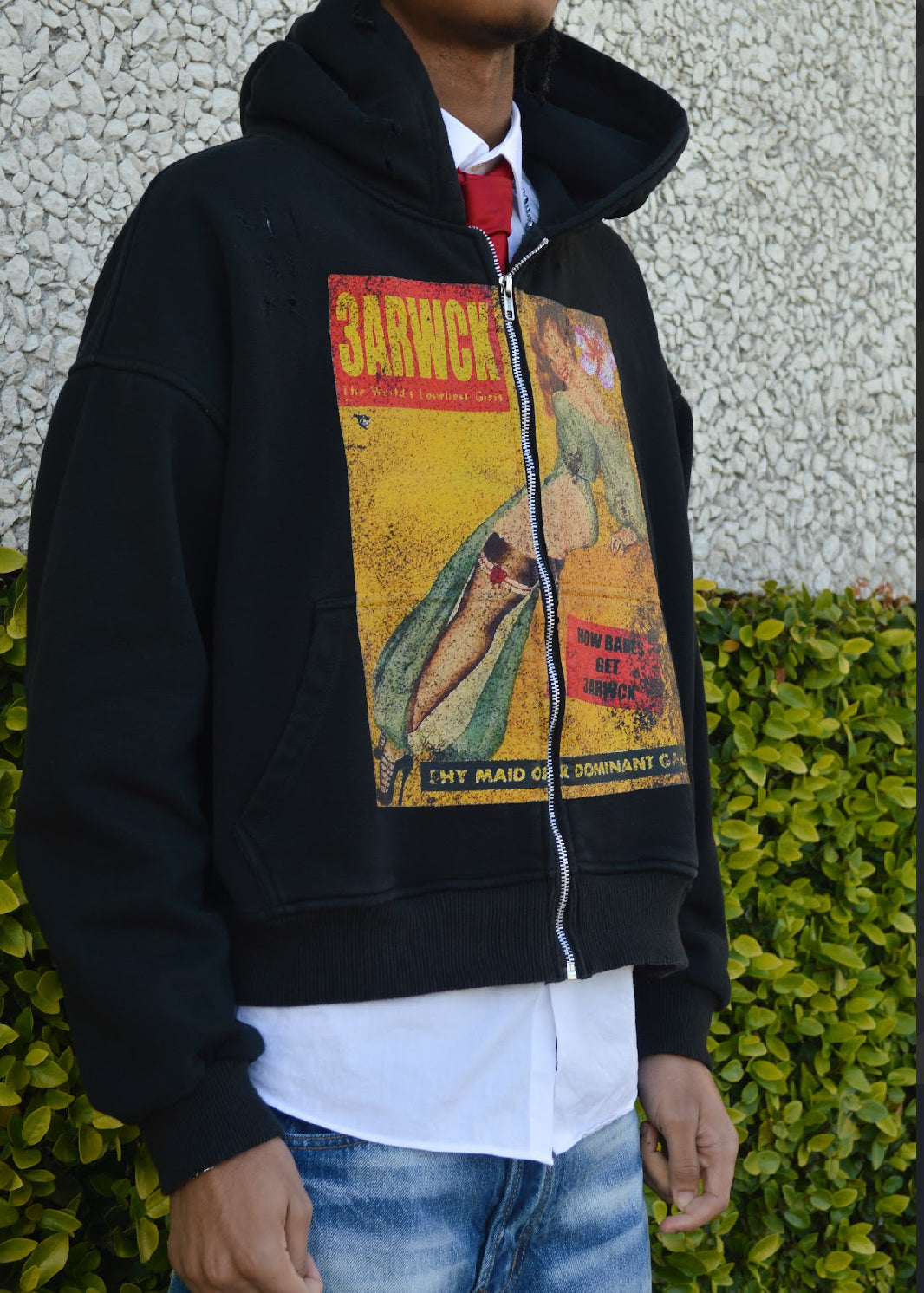 “Maidens” zip-up Black