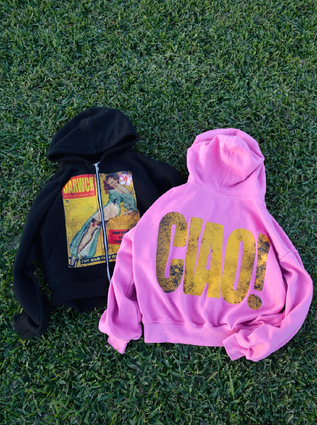 “Maidens” zip-up Black