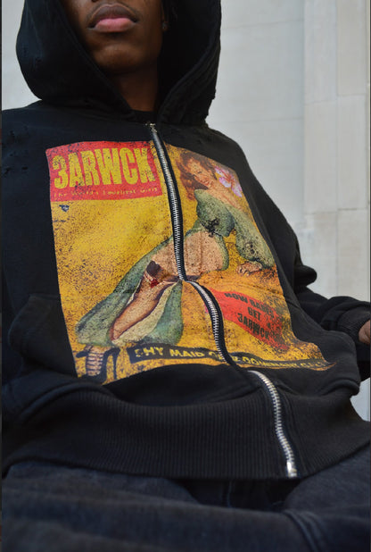 “Maidens” zip-up Black