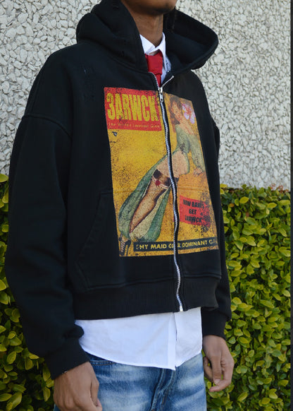 “Maidens” zip-up Black