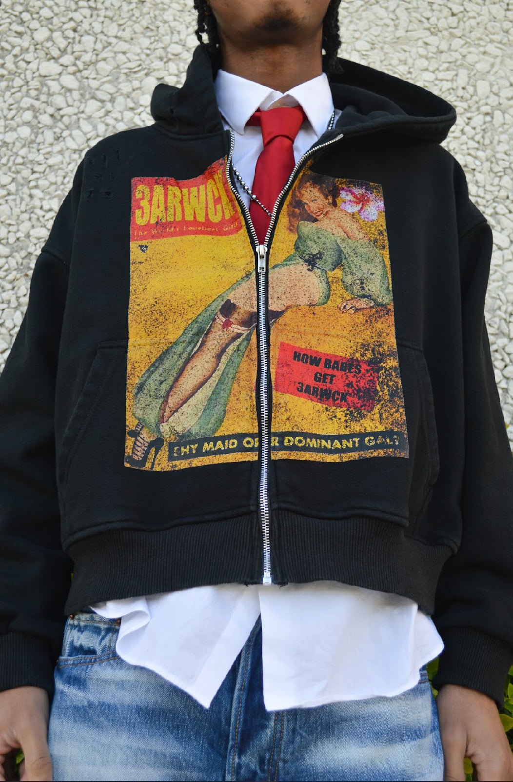 “Maidens” zip-up Black